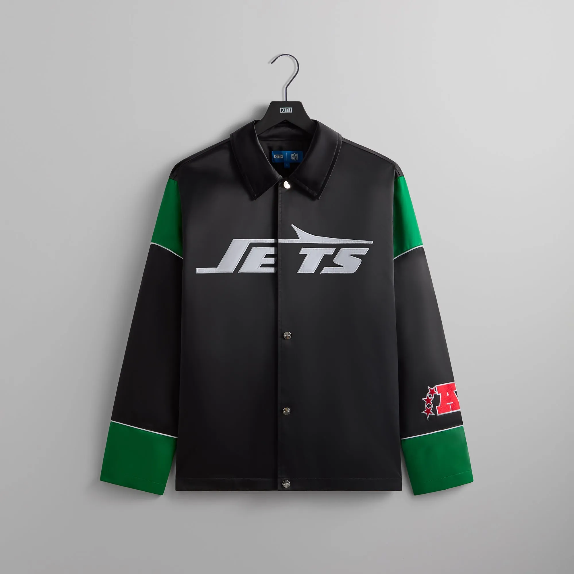 Kith & '47 for the NFL: Jets Kieran Coaches Jacket - Black sold by Kith