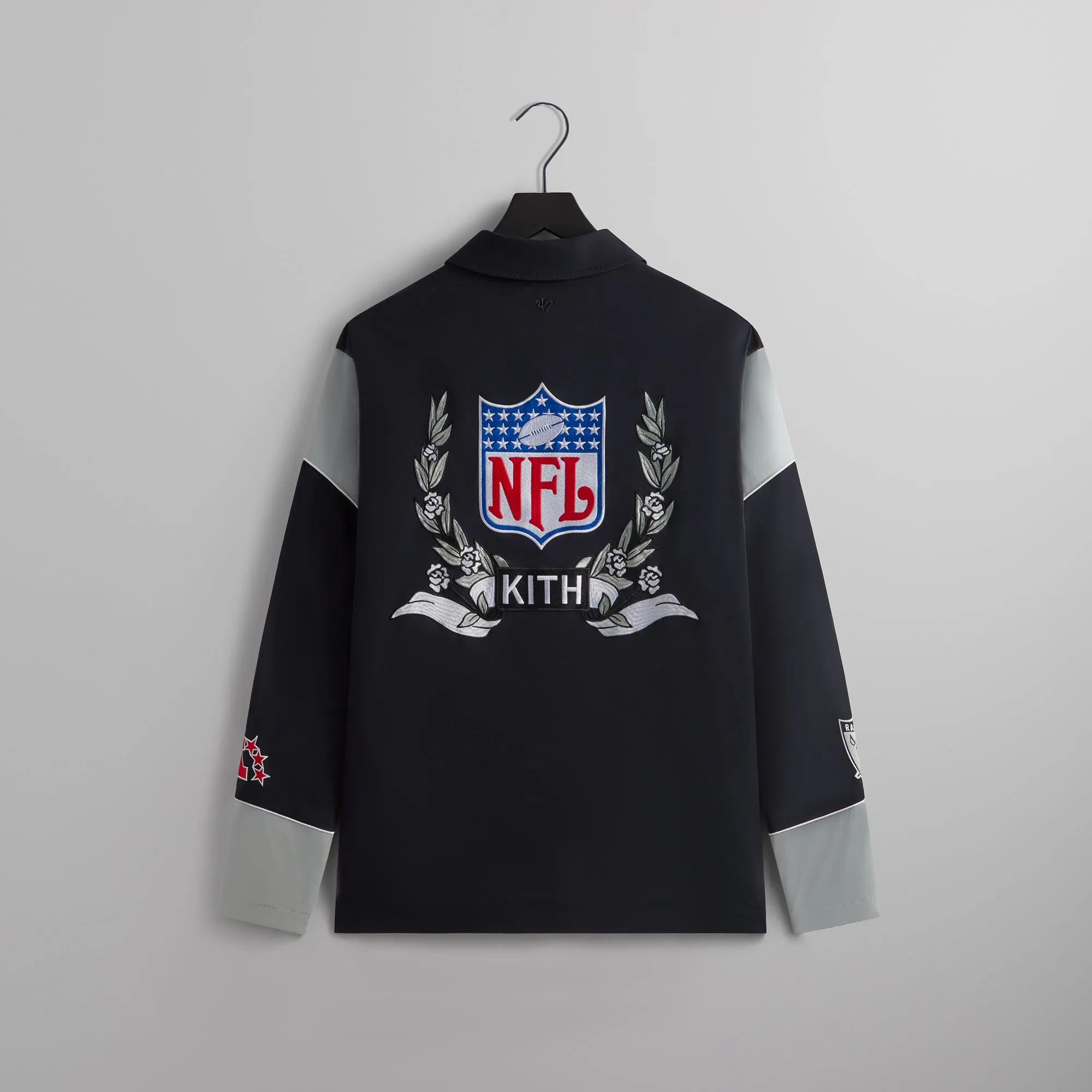 Kith & '47 for the NFL: Raiders Kieran Coaches Jacket - Black sold by Kith product image thumbnail 2
