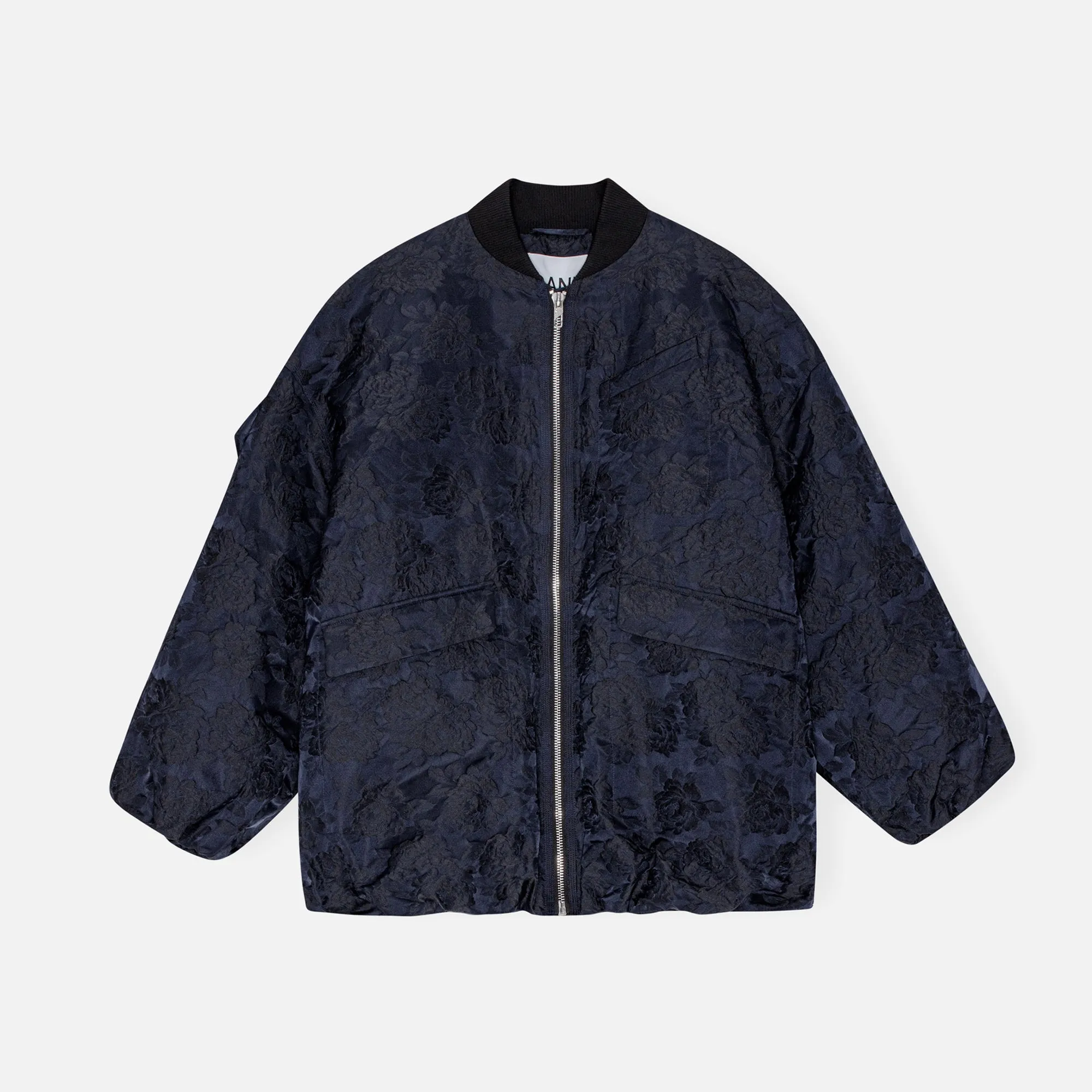 Ganni Botanical Jacquard Bomber Jacket - Peacoat sold by Kith