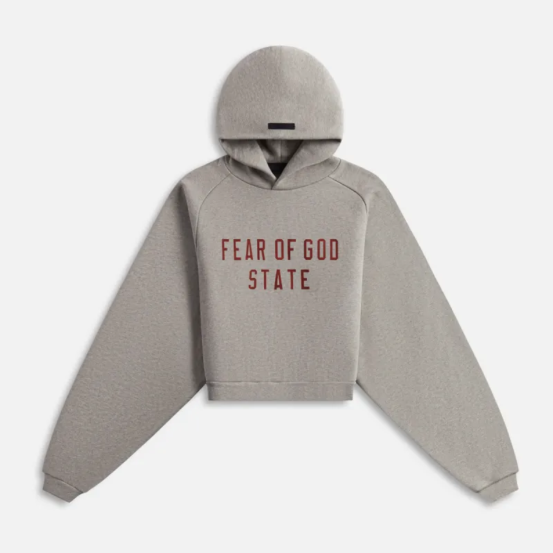 Essentials Fleece Cropped Hoodie - Dark Heather sold by Kith
