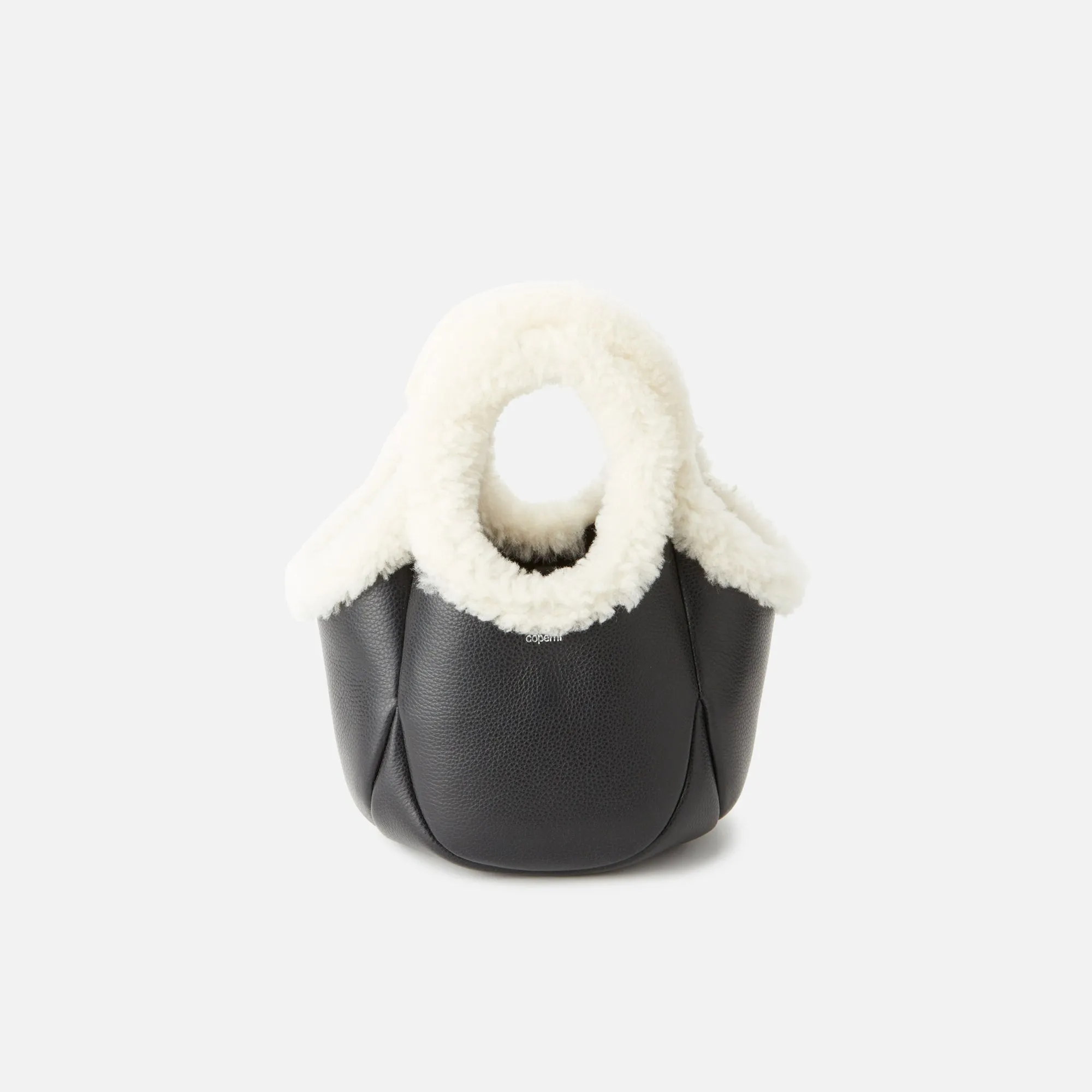 Coperni Shearling Mini Bucket Swipe Bag - Black / White sold by Kith