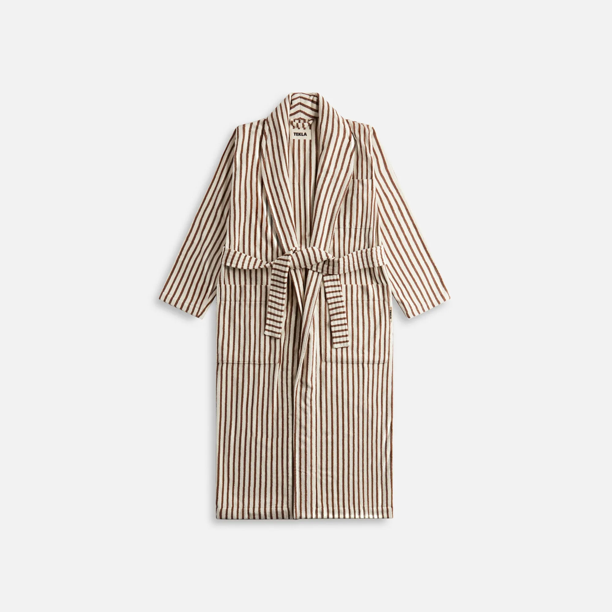 Tekla Classic Bathrobe - Kodiak Stripes sold by Kith