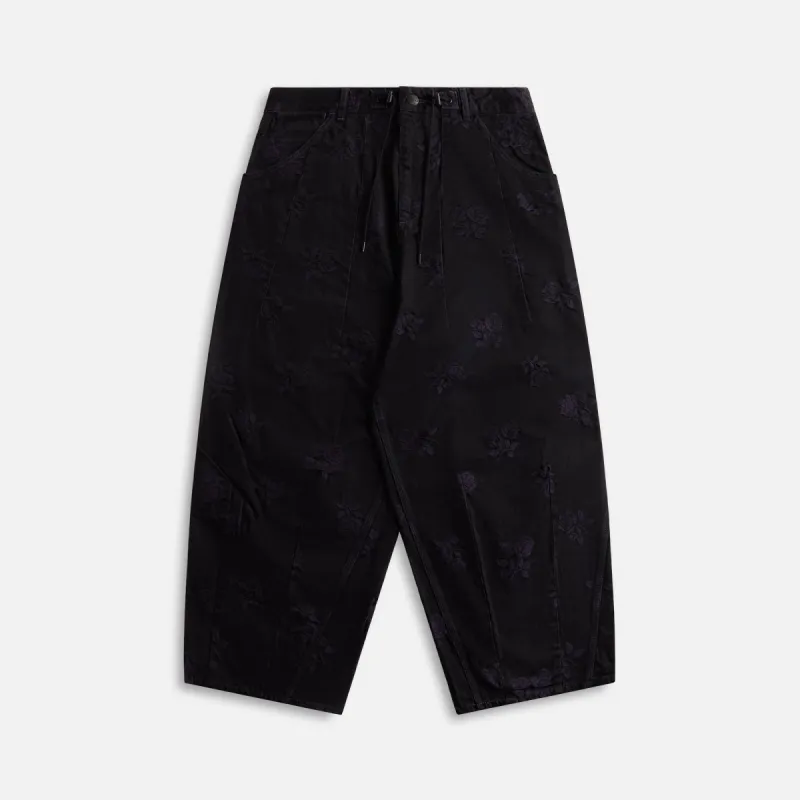 Needles H.D. Pant Painter 10Oz Denim Rose Jacquard - Black sold by Kith