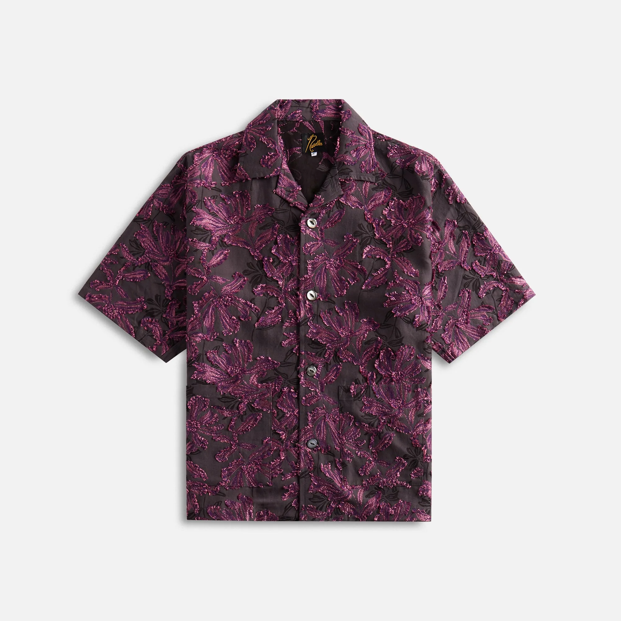 Needles Flower Cut Jacquard Cabana Shirt - Charcoal sold by Kith