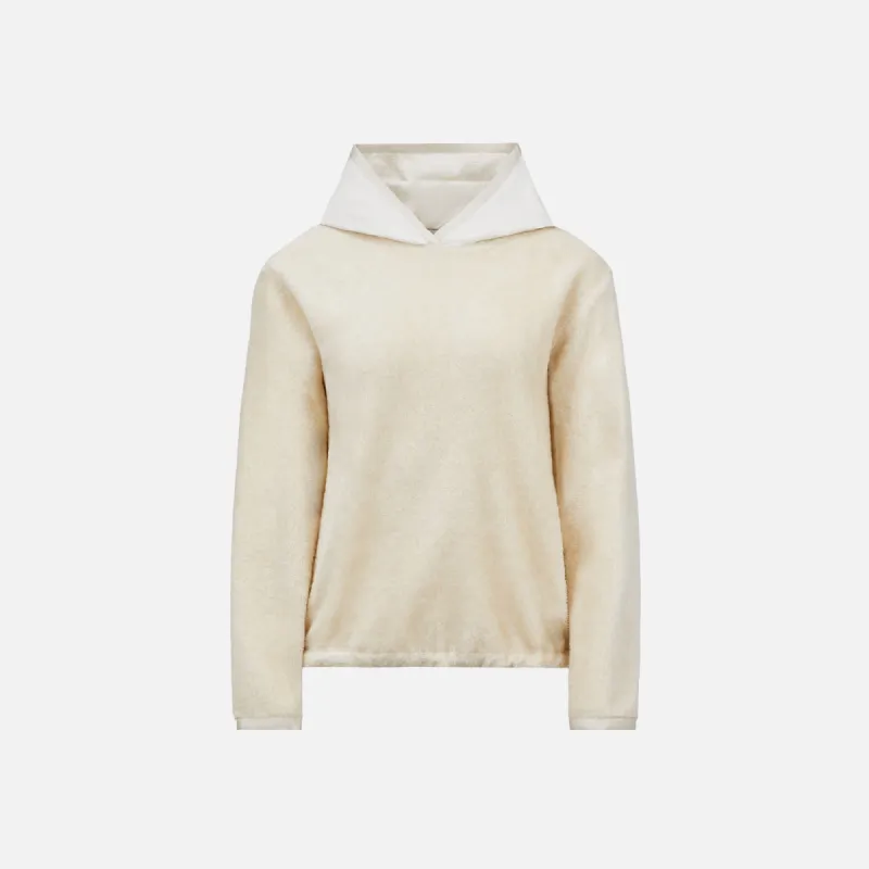 Moncler Teddy Hoodie - White sold by Kith