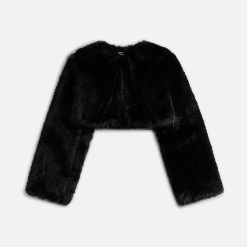 GUIZIO Alyana Faux Fur Jacket - Black sold by Kith