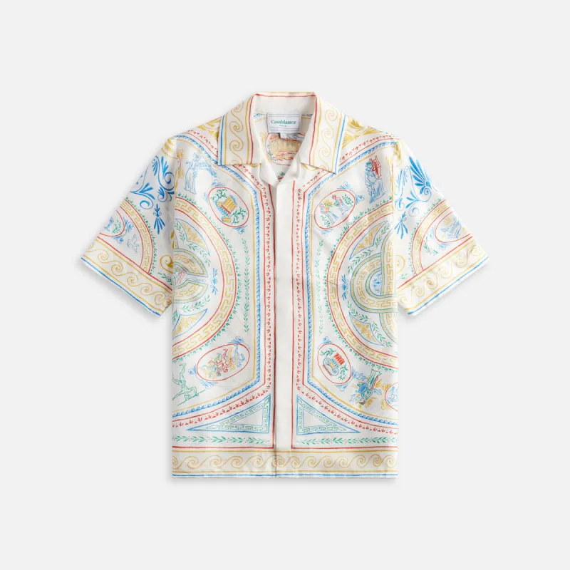 Casablanca Short Sleeve Cuban Collar Shirt - White / Multicolour sold by Kith