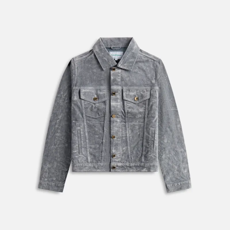 Casablanca Peach Denim Jacket - Aqua Blue sold by Kith