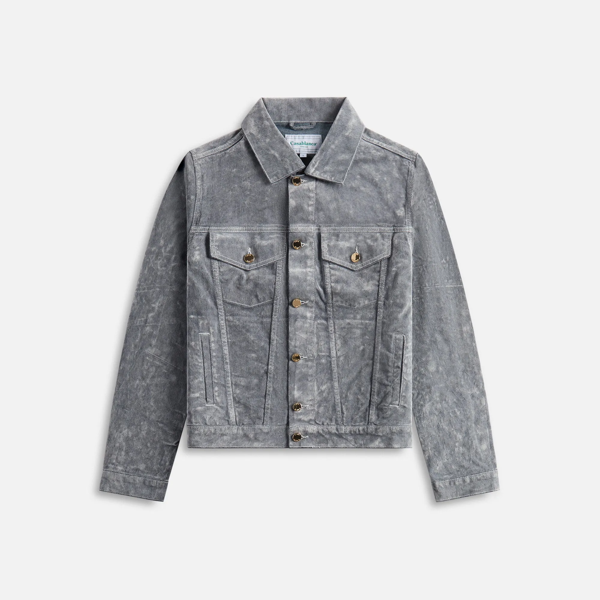 Casablanca Peach Denim Jacket - Aqua Blue sold by Kith