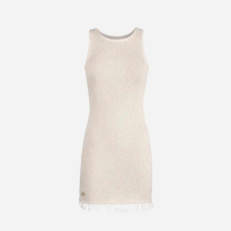 Asta Resort Natalia Mini Dress - Ivory Sequin sold by Kith