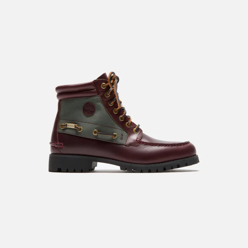 Timberland Britton Road 7-Eye Moc-Toe Lug Boot - Dark Red Full Grain sold by Kith