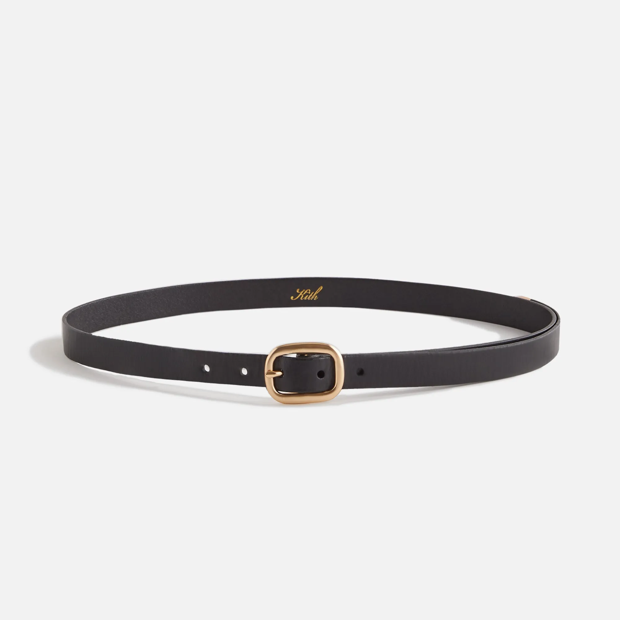 Kith Women Round Buckle Leather Belt - Black sold by Kith
