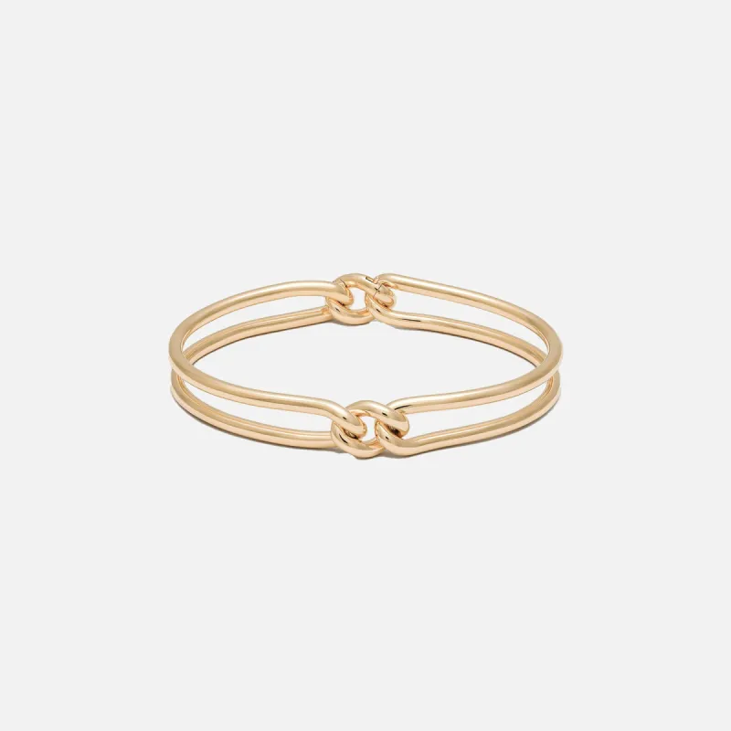 Maor Unity Curb 3MM Bangle in Yellow Gold - Gold sold by Kith