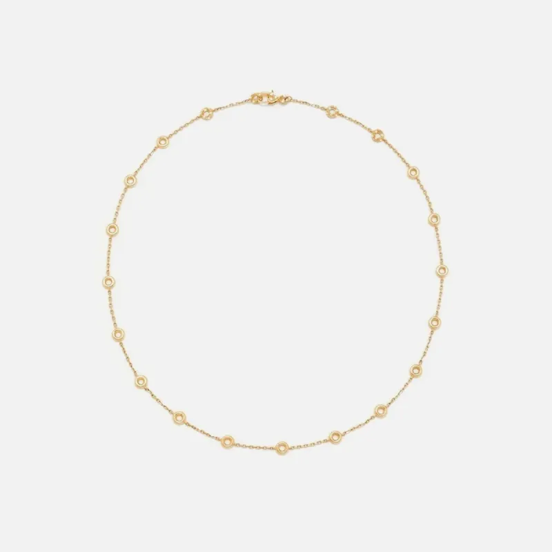 Yvonne Leon Mini Donuts Necklace - Gold / Diamonds sold by Kith