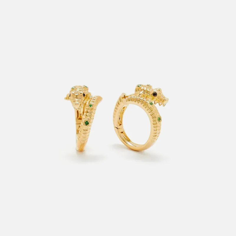 Yvonne Leon Croc Earrings - Gold sold by Kith