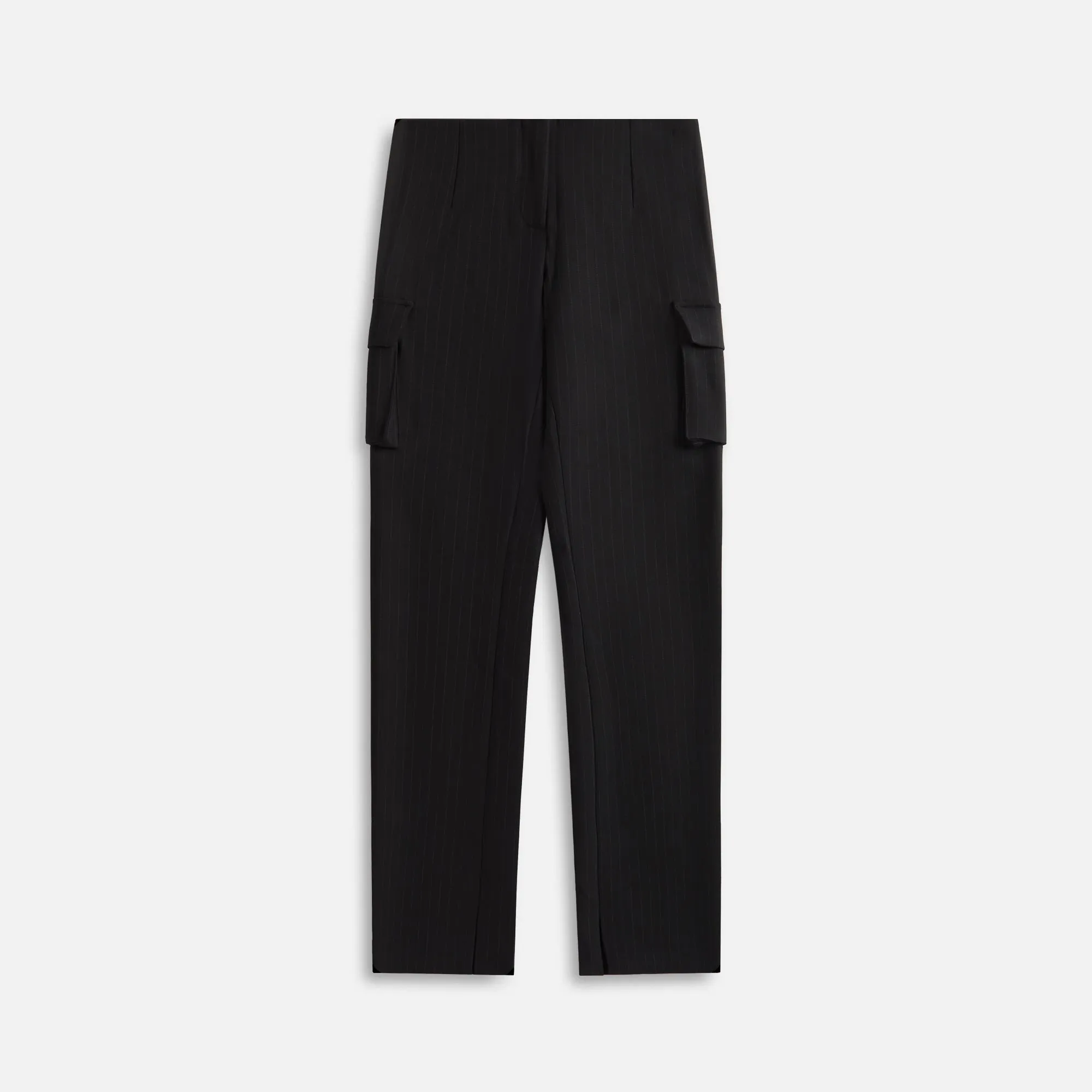 MISBHV Office Pinstripe Low Rise Cargo Trousers - Black sold by Kith