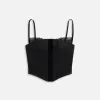 MISBHV Office Pinstripe Corset Top - Black sold by Kith