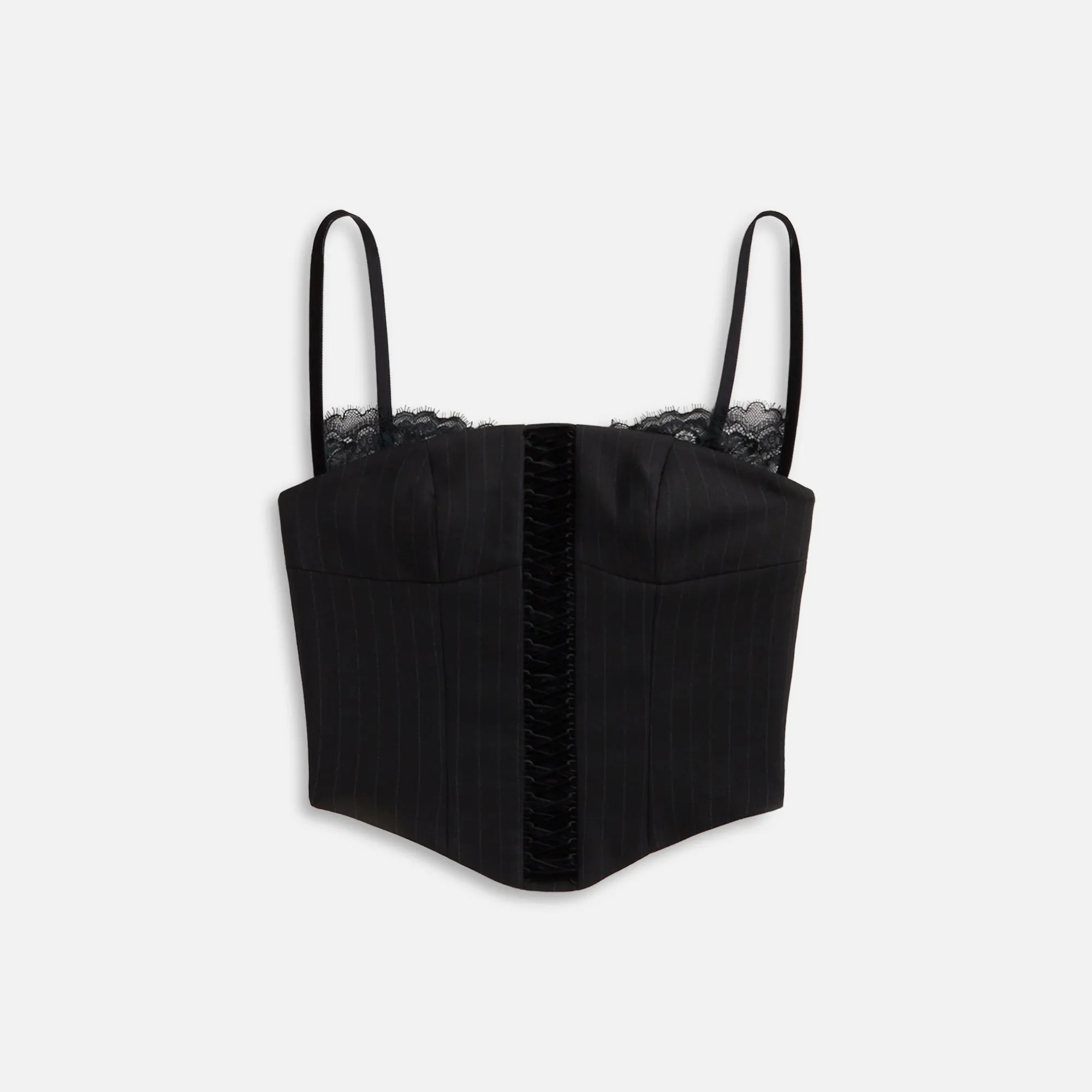 MISBHV Office Pinstripe Corset Top - Black sold by Kith