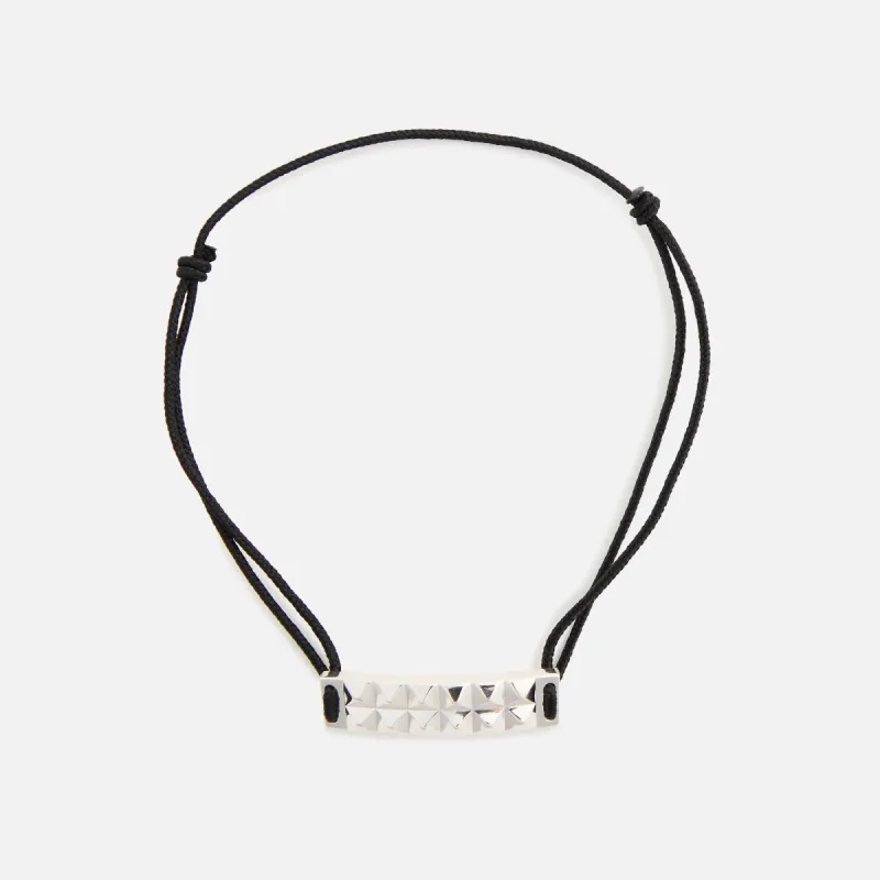 Le Gramme 5 Grammes Pyramid Cord Polished - Black / Silver sold by Kith
