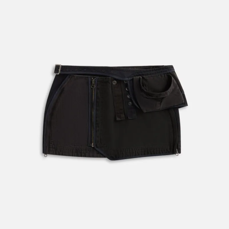 Hyein Seo Patchwork Mini Skirt with Waist Bag - Stone sold by Kith