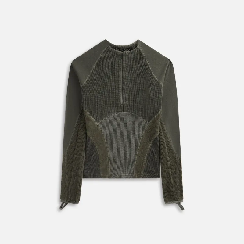 Hyein Seo Half Zip Raglan - Khaki sold by Kith