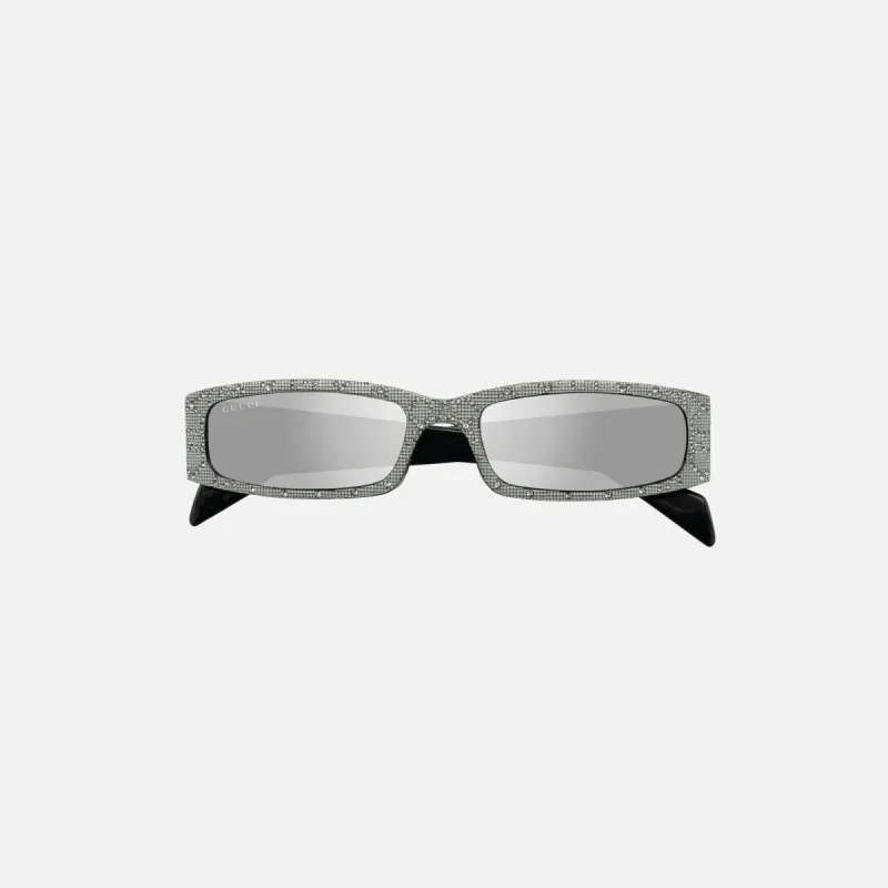 Gucci Rectangular GG Frame - Silver Crystal sold by Kith