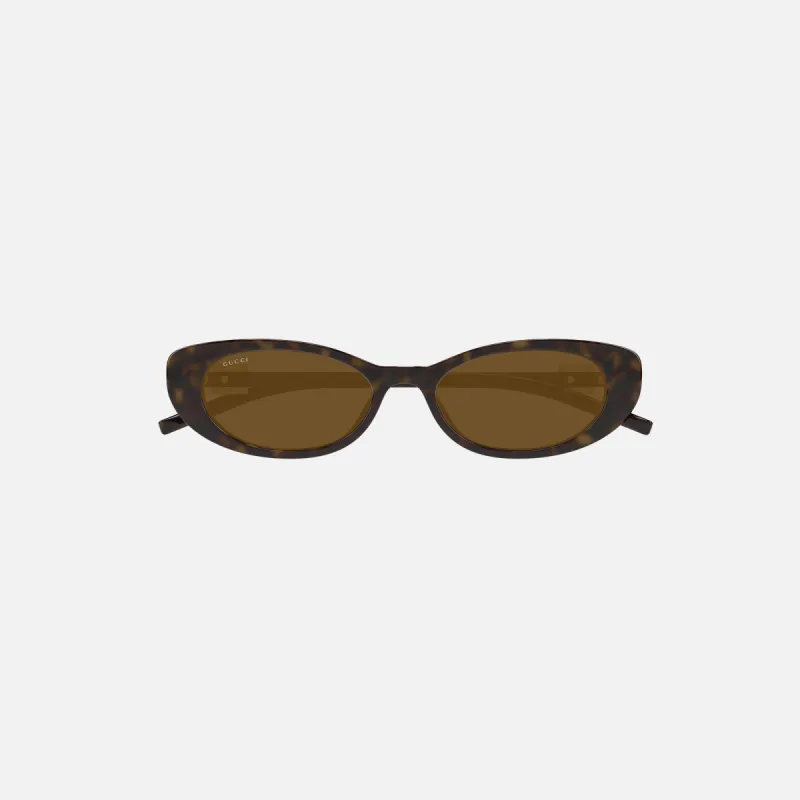 Gucci Oval Injection Frame - Brown sold by Kith
