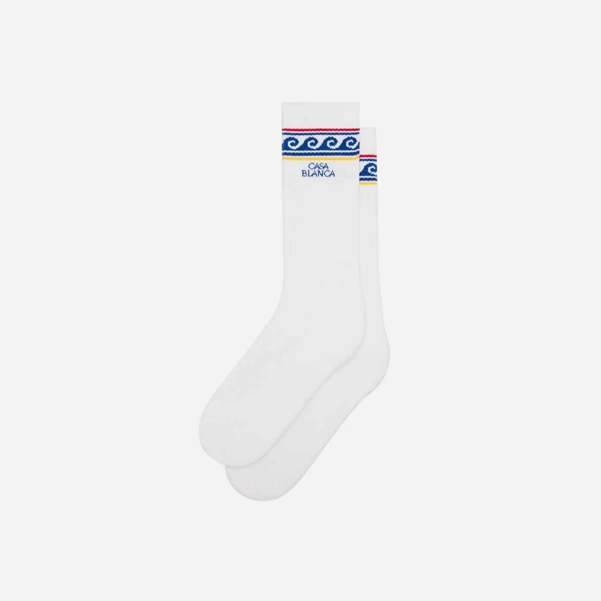 Casablanca Greek Wave Socks - White sold by Kith