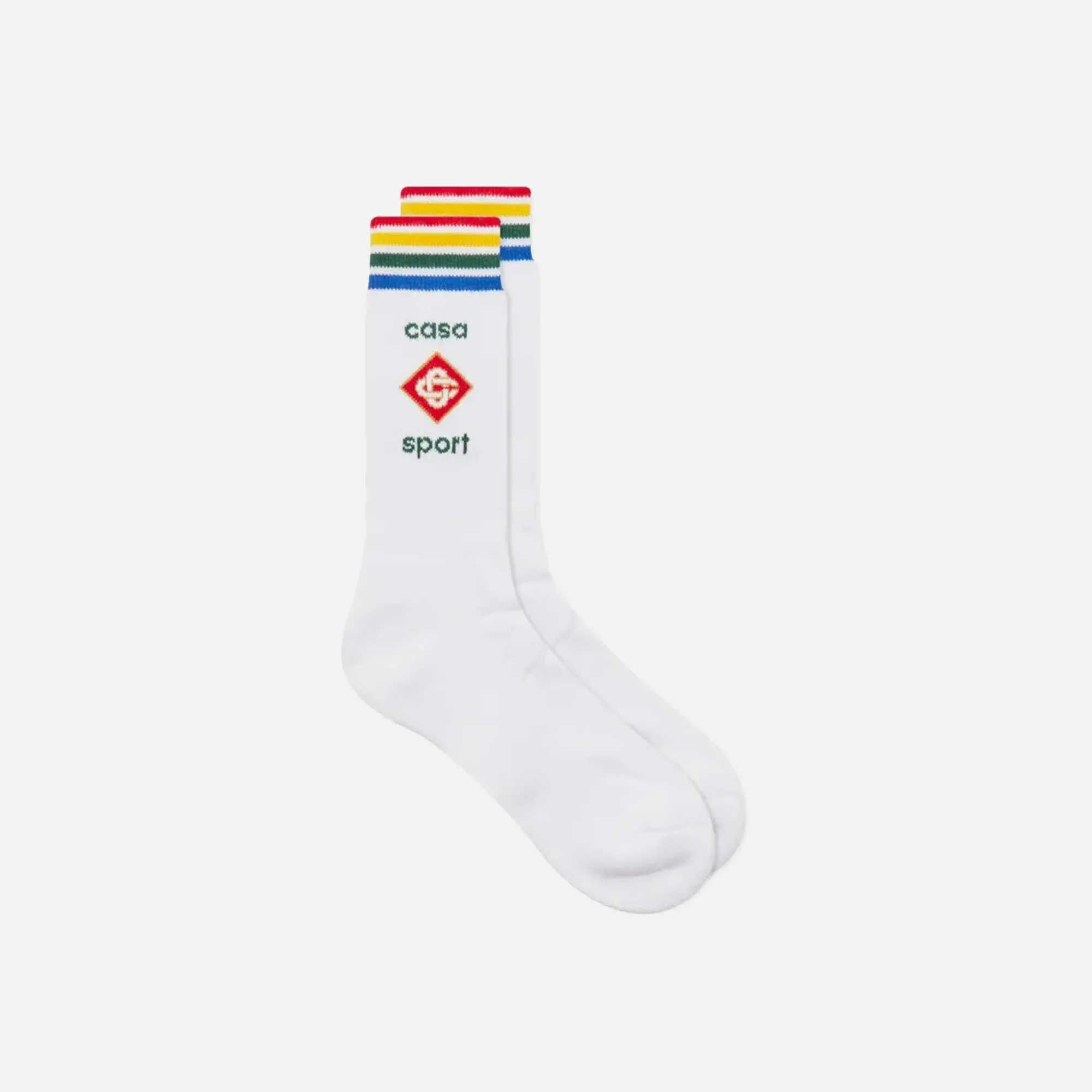 Casablanca Casa Sport Rainbow Socks - White sold by Kith