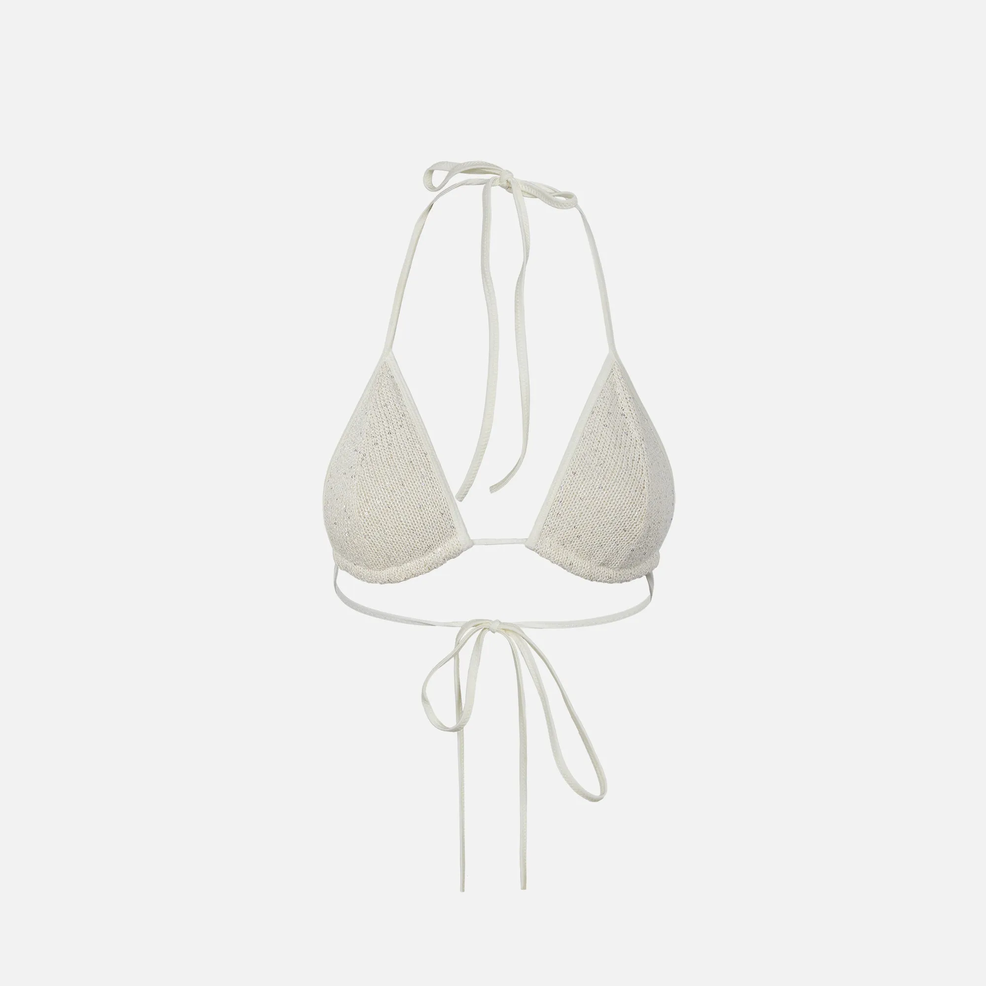 Asta Resort Lio Bikini Top - Ivory Sequin sold by Kith
