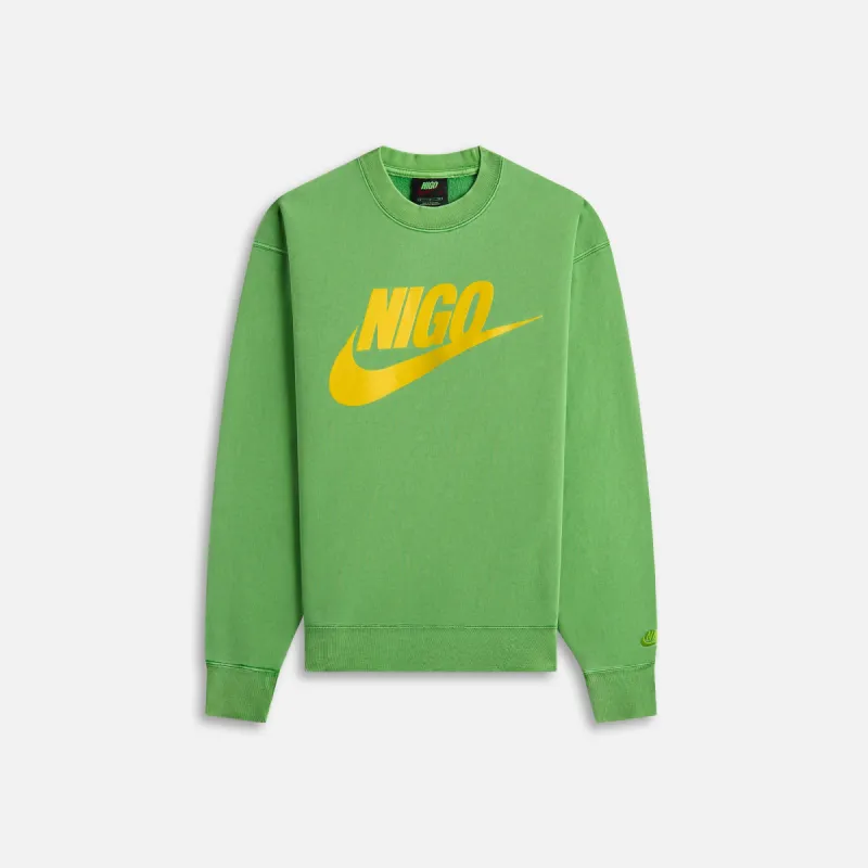 Nike x Nigo NRG Crew Fleece - Lucky Green / Speed Yellow sold by Kith
