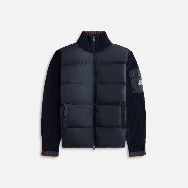 Moncler Comfort Round Wool Cardigan - Navy sold by Kith
