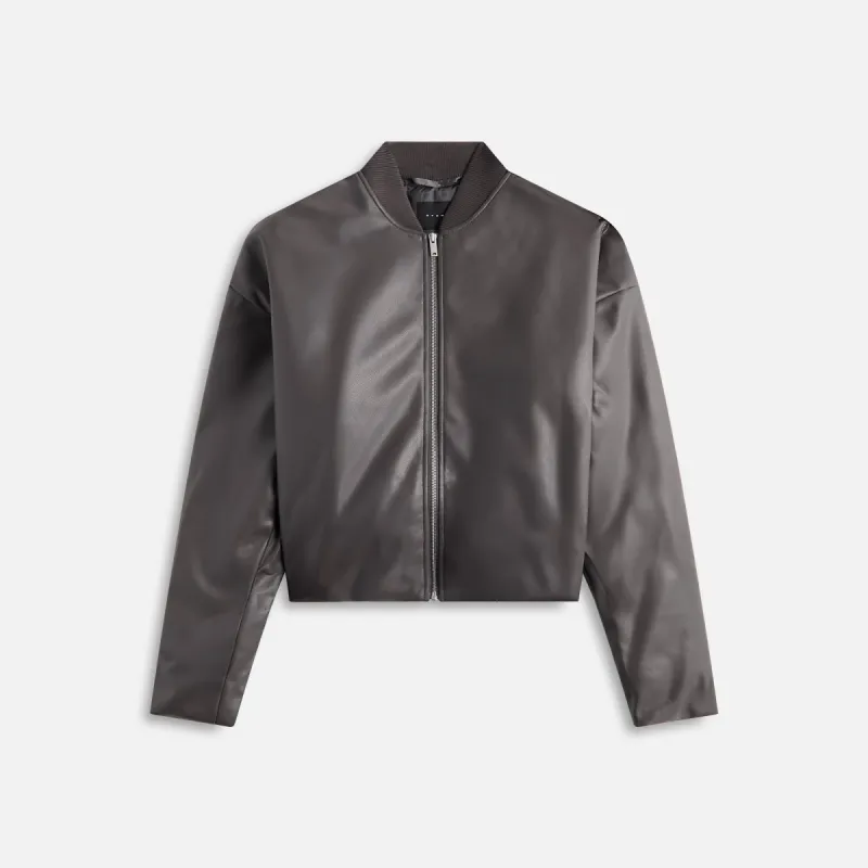 Stampd Faux Leather Oversized Cropped Bomber - Black sold by Kith