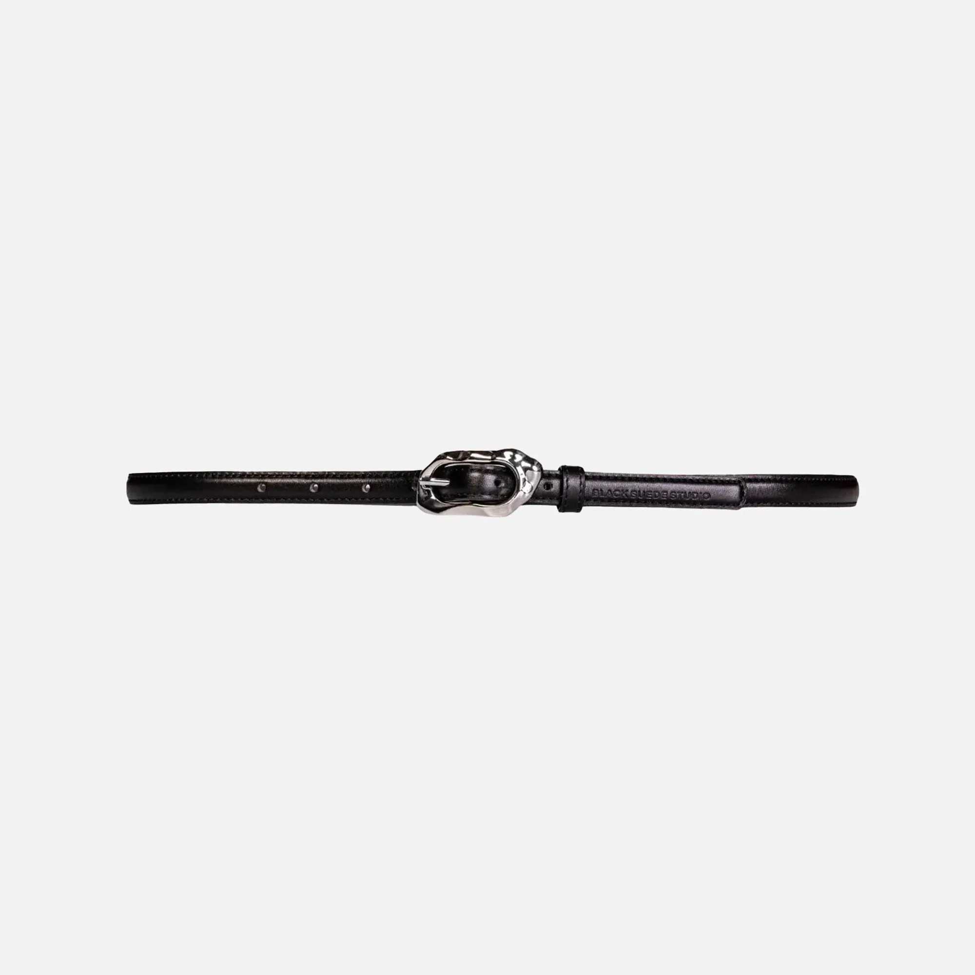 Black Suede Studio Greca Leather Belt - Black sold by Kith