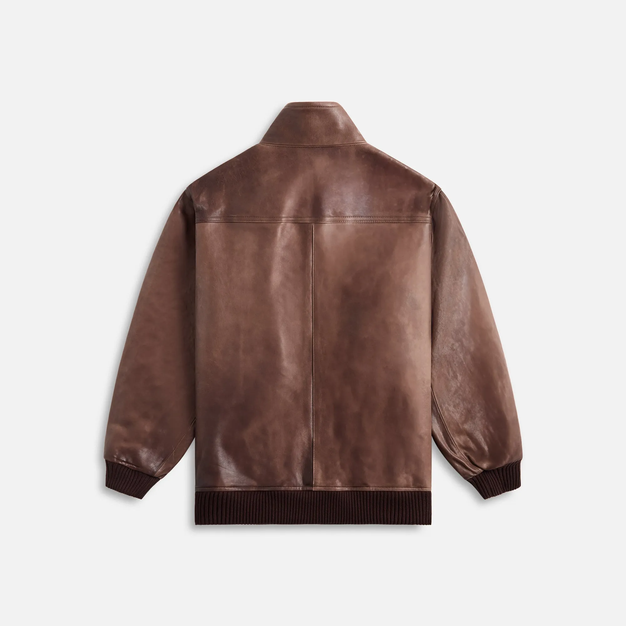 Auralee Heavy Lamb Leather Zip Blouson - Dark Brown sold by Kith product image thumbnail 2