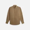 Auralee Washed Finx Twill Big Shirt - Brown sold by Kith