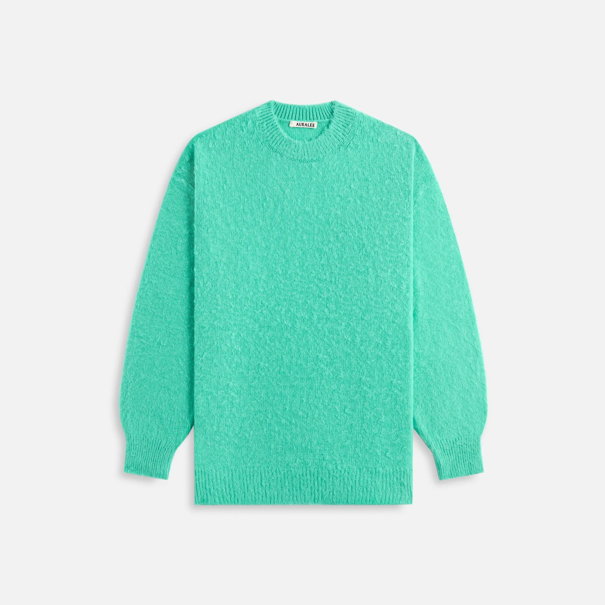 Auralee Brushed Wool Cashmere Silk Knit - Aqua Green sold by Kith