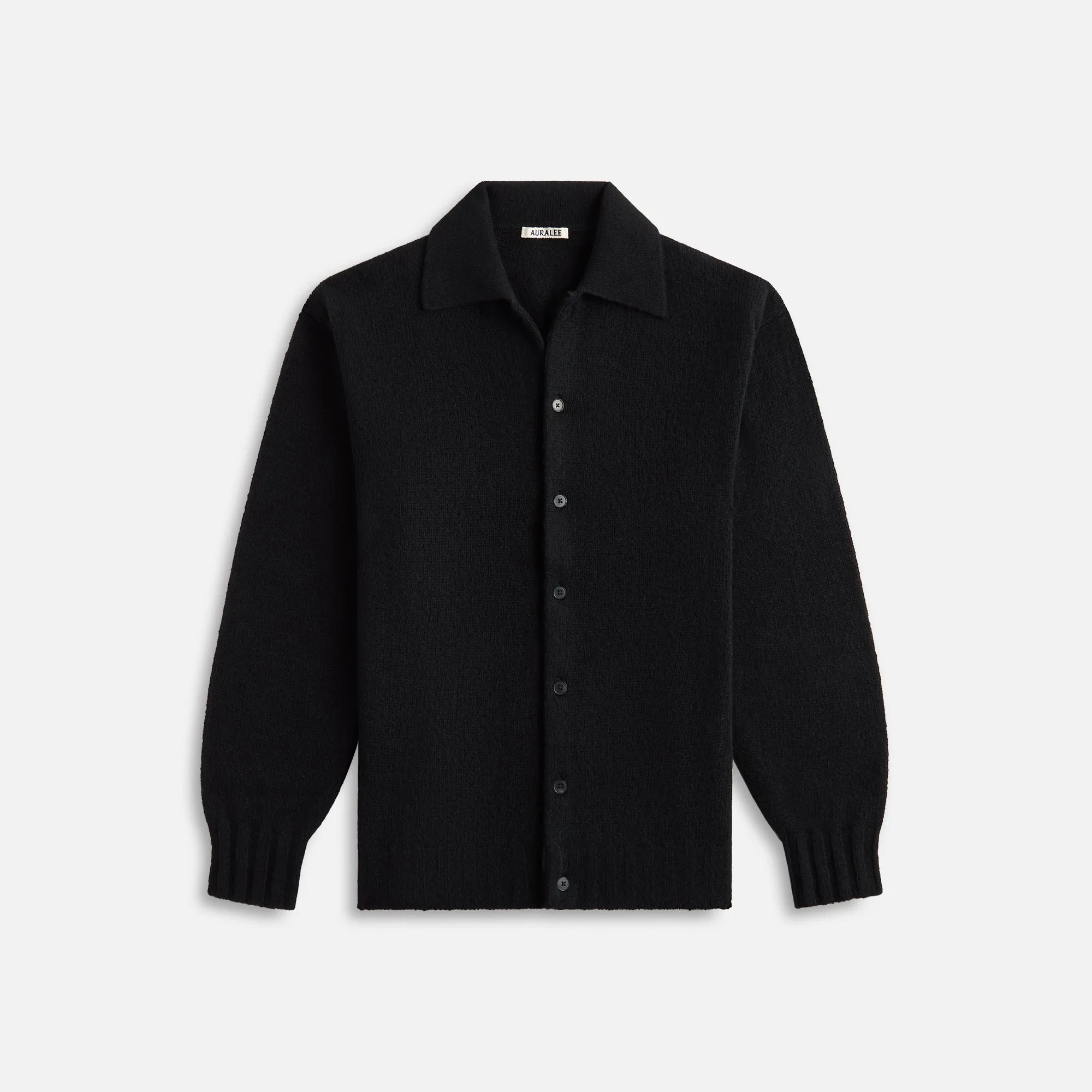 Auralee Shetland Wool Cashmere Knit Cardigan - Black sold by Kith