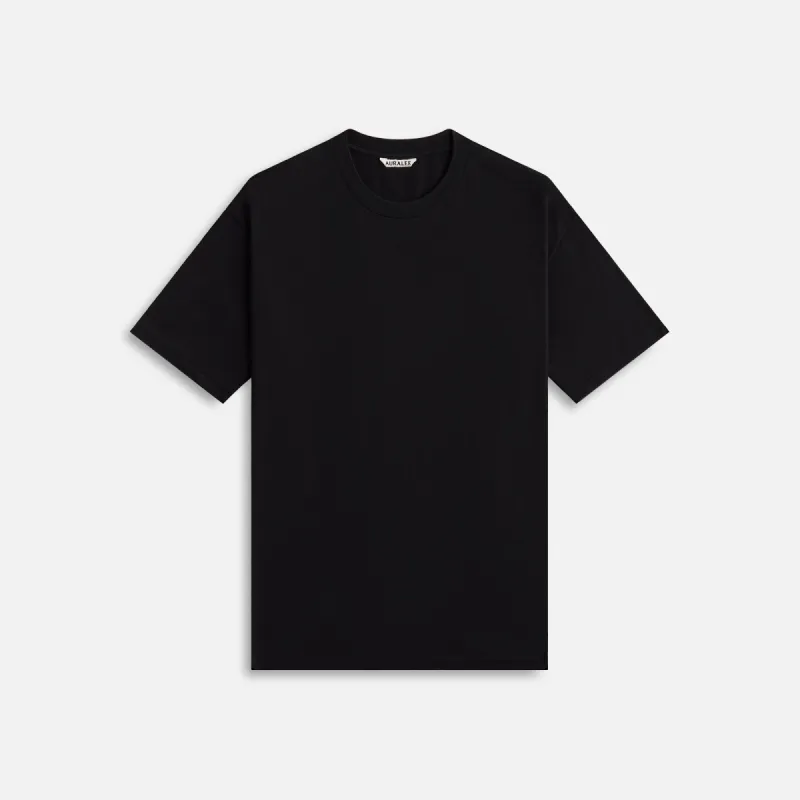 Auralee Seamless Crew Neck Tee - Black sold by Kith
