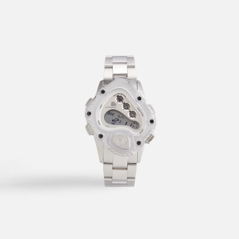 LAARVEE Sinngouki Silver Precision Steel - Translucent Bezel / White Dial made by Kith