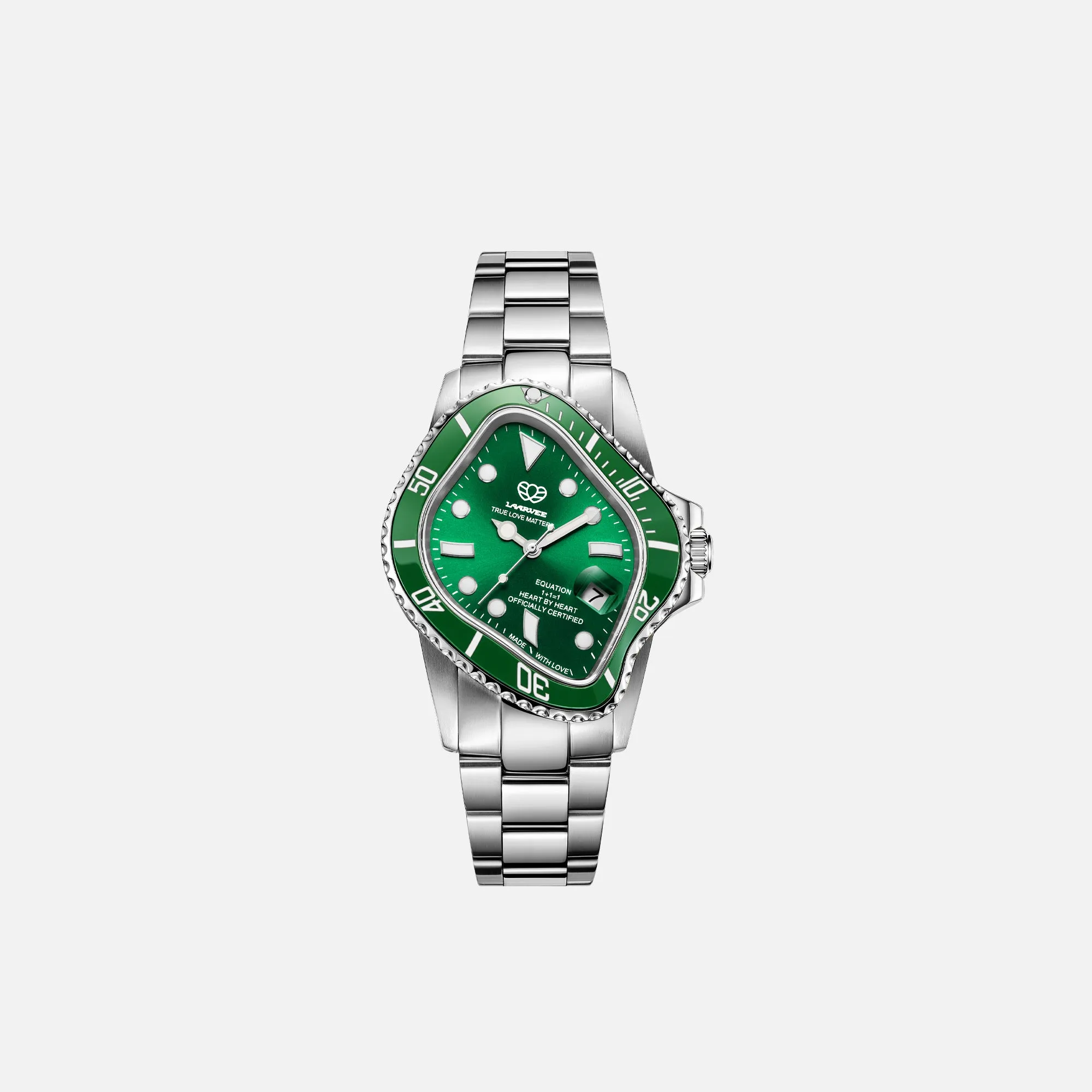 LAARVEE Silver Precision Steel - Green Bezel / Green Dial sold by Kith
