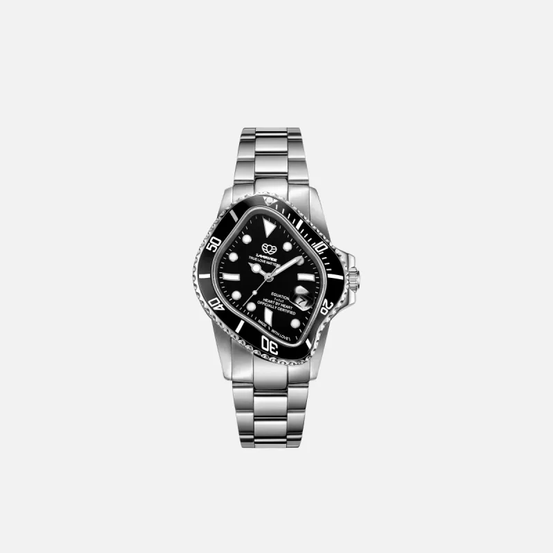 LAARVEE Silver Precision Steel - Black Bezel / Black Dial sold by Kith