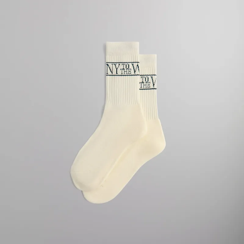 Kith NY to the World Crew Socks - White sold by Kith