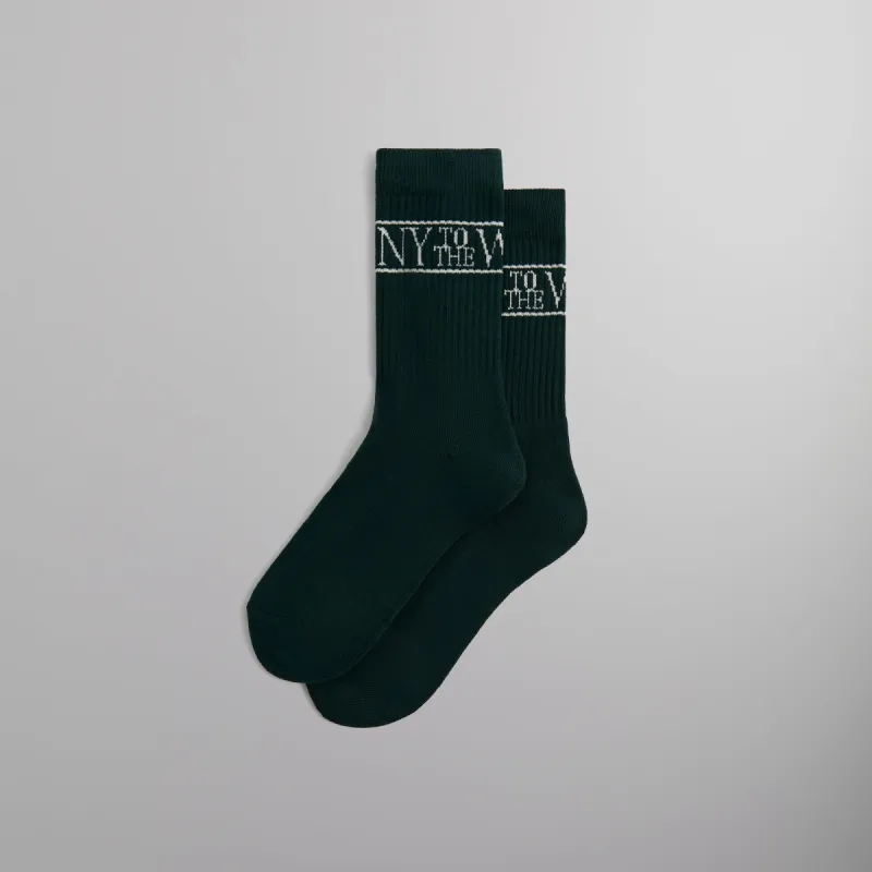 Kith for South2 West8 Embroidered Logo Crew Socks - Black