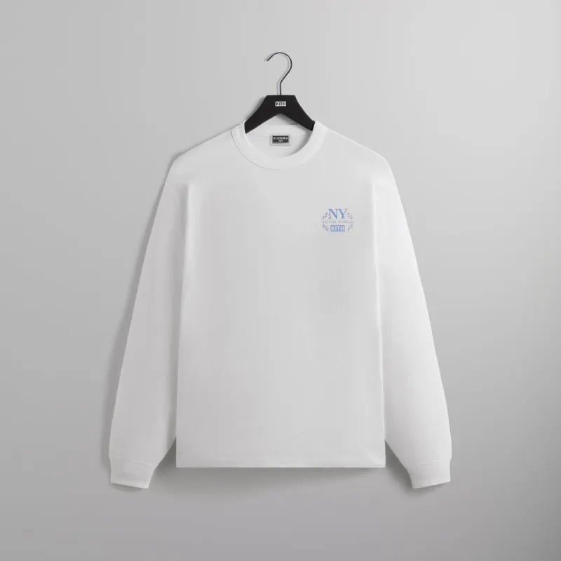 Kith NY to the World Liberty Apple Flame Vintage Long Sleeve Tee - White sold by Kith