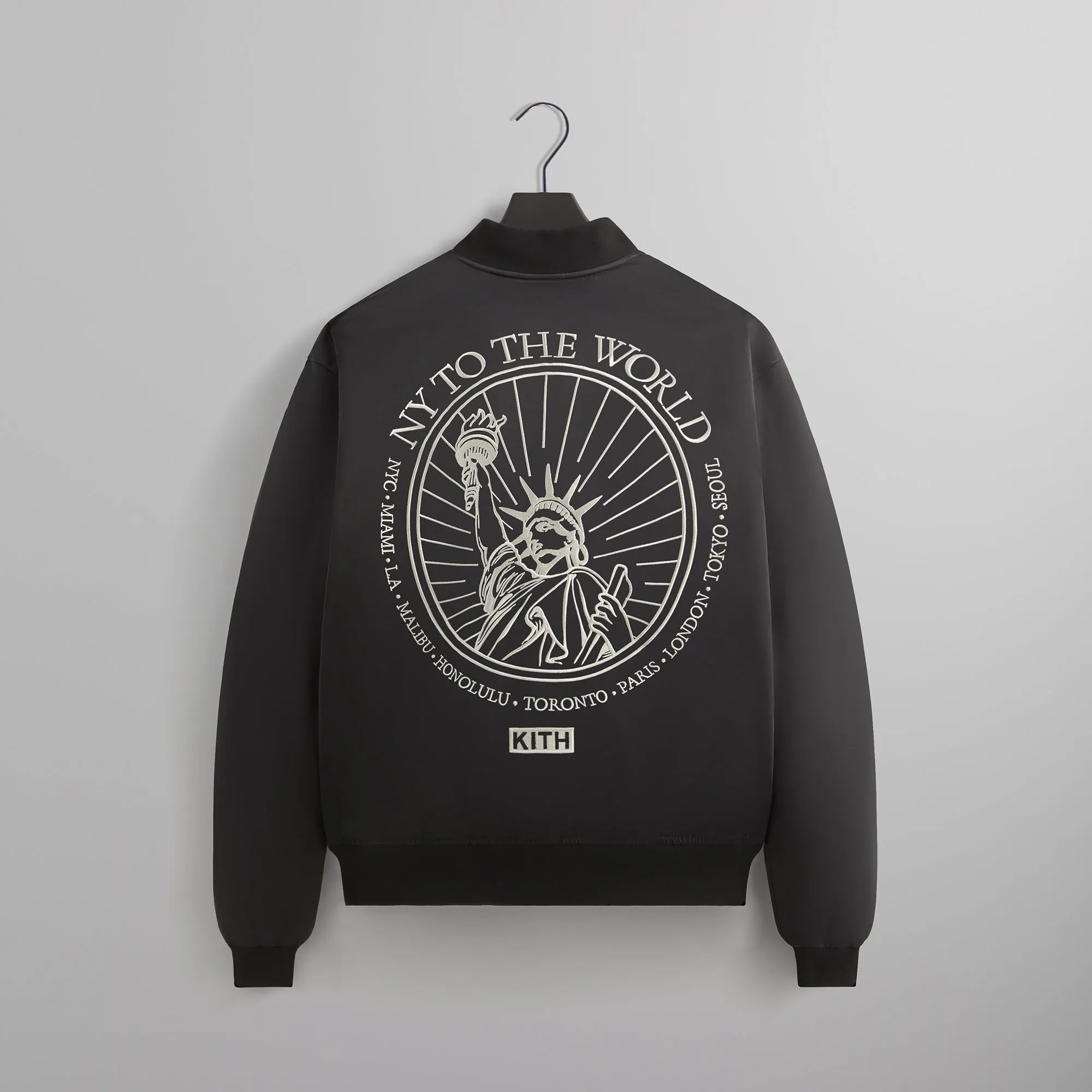 Kith NY to the World Satin Bomber Jacket - Black sold by Kith product image thumbnail 2