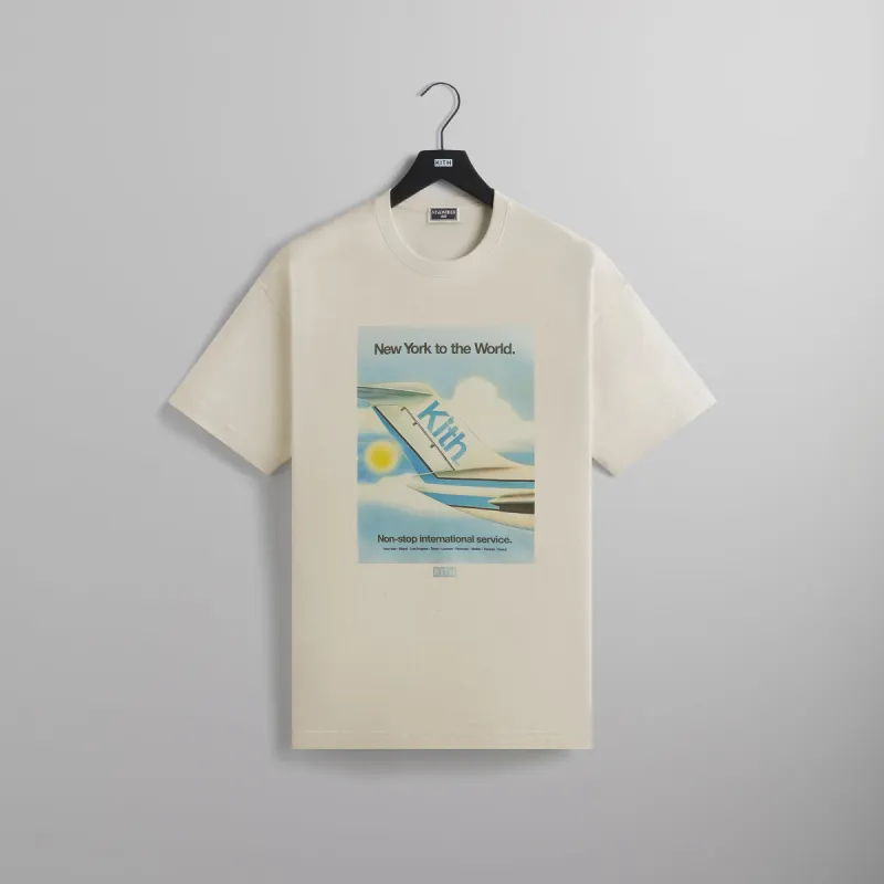 Kith NY to the World Int. Service Airline Tee - Sandrift sold by Kith