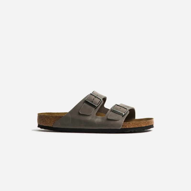 Birkenstock Arizona Soft Footbed Oiled Leather - Iron sold by Kith