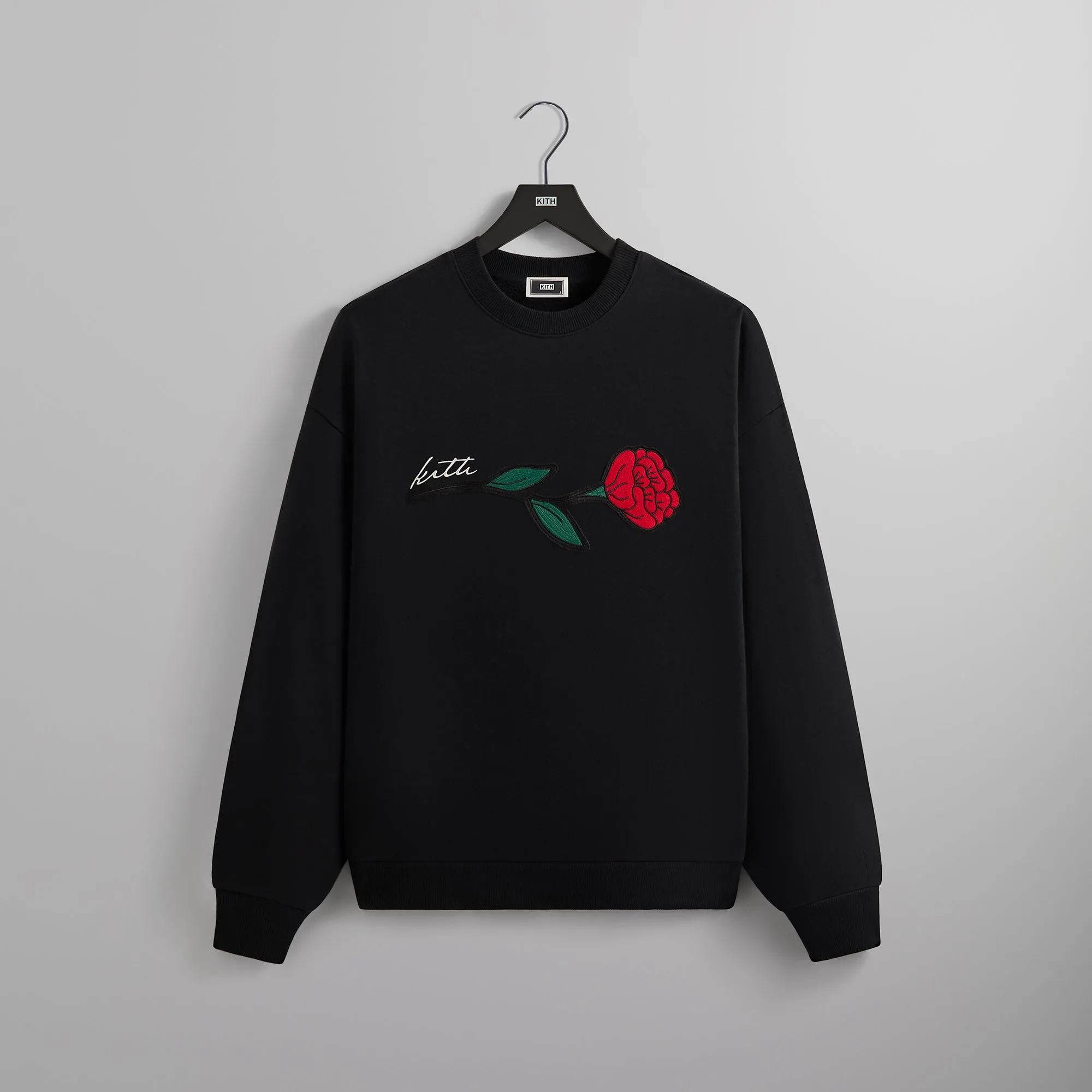 Kith Signature Rose Crewneck - Black sold by Kith