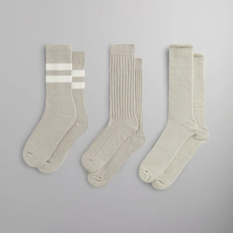 Kith Three Pack Mixed Cotton Socks - Carabiner Heather sold by Kith